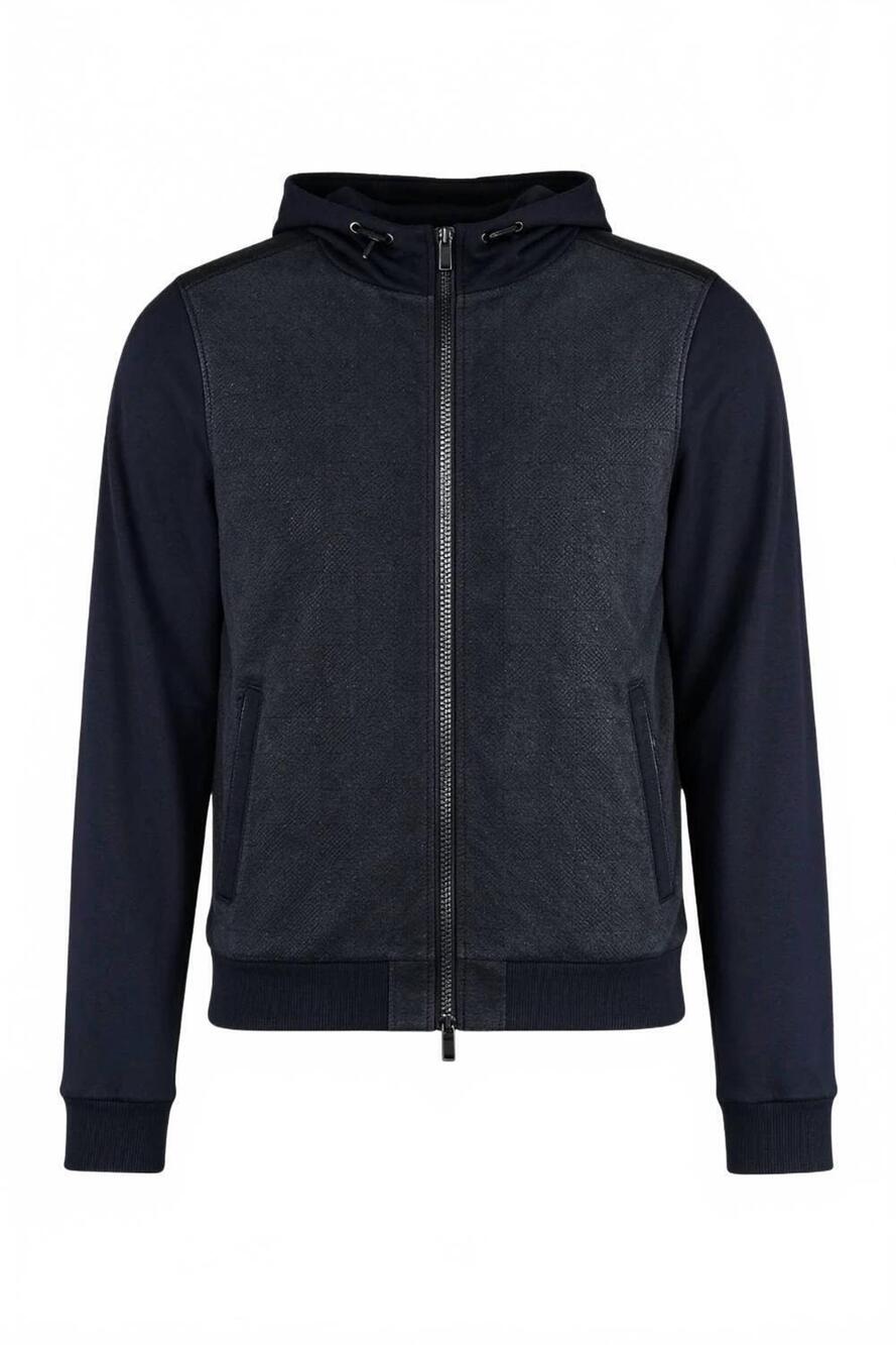 NEW MOORER men's hooded bomber jacket in blu